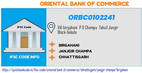 Oriental Bank of Commerce Birgahani ORBC0102241 IFSC Code