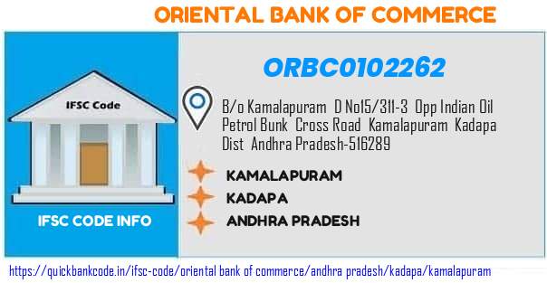 Oriental Bank of Commerce Kamalapuram ORBC0102262 IFSC Code