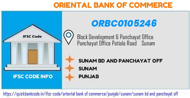 Oriental Bank of Commerce Sunam Bd And Panchayat Off ORBC0105246 IFSC Code