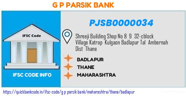 G P Parsik Bank Badlapur PJSB0000034 IFSC Code