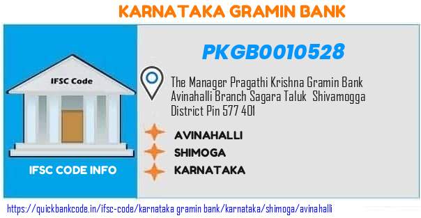 Karnataka Gramin Bank Avinahalli PKGB0010528 IFSC Code