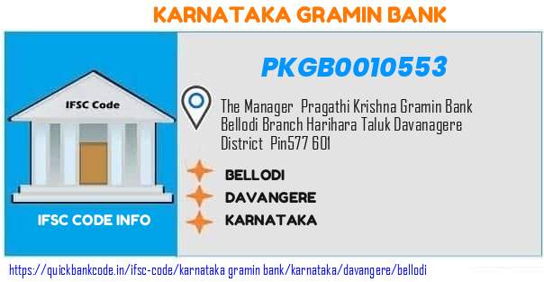 Karnataka Gramin Bank Bellodi PKGB0010553 IFSC Code