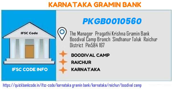 Karnataka Gramin Bank Boodival Camp PKGB0010560 IFSC Code