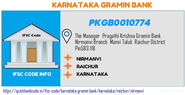 Karnataka Gramin Bank Nirmanvi PKGB0010774 IFSC Code