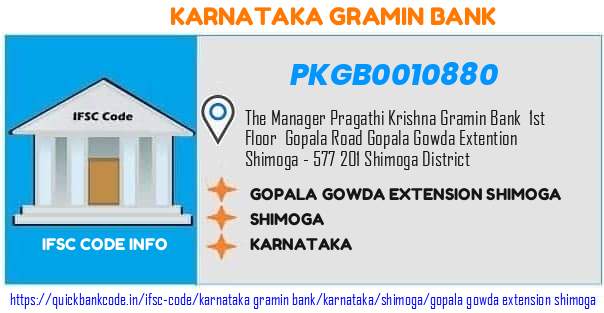 Karnataka Gramin Bank Gopala Gowda Extension Shimoga PKGB0010880 IFSC Code