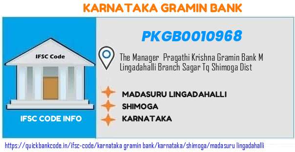 Karnataka Gramin Bank Madasuru Lingadahalli PKGB0010968 IFSC Code