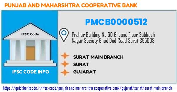 Punjab And Maharshtra Cooperative Bank Surat Main Branch PMCB0000512 IFSC Code