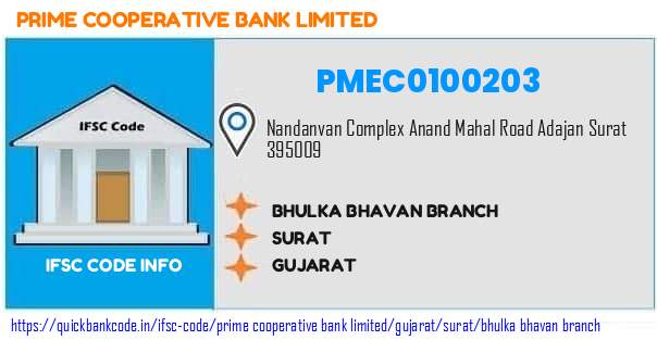 Prime Cooperative Bank Bhulka Bhavan Branch PMEC0100203 IFSC Code