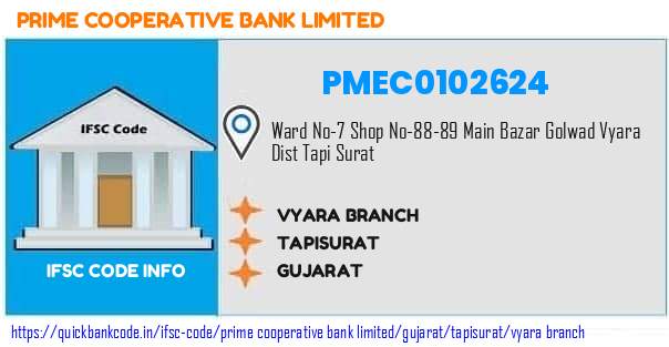 Prime Cooperative Bank Vyara Branch PMEC0102624 IFSC Code