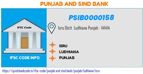 Punjab And Sind Bank Isru PSIB0000158 IFSC Code