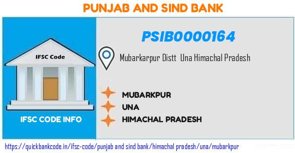 Punjab And Sind Bank Mubarkpur PSIB0000164 IFSC Code