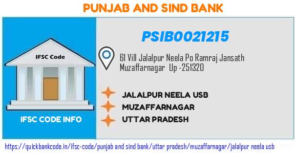 Punjab And Sind Bank Jalalpur Neela Usb PSIB0021215 IFSC Code