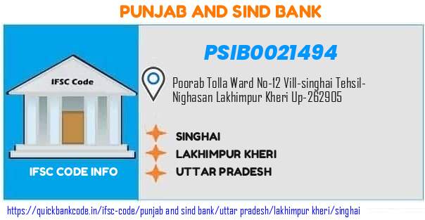 Punjab And Sind Bank Singhai PSIB0021494 IFSC Code