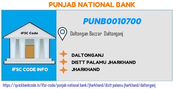Punjab National Bank Daltonganj PUNB0010700 IFSC Code
