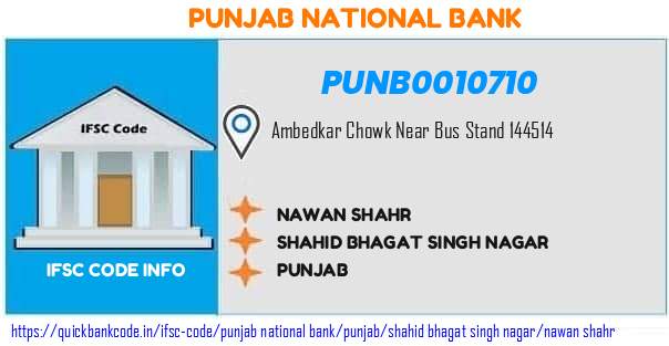 Punjab National Bank Nawan Shahr PUNB0010710 IFSC Code