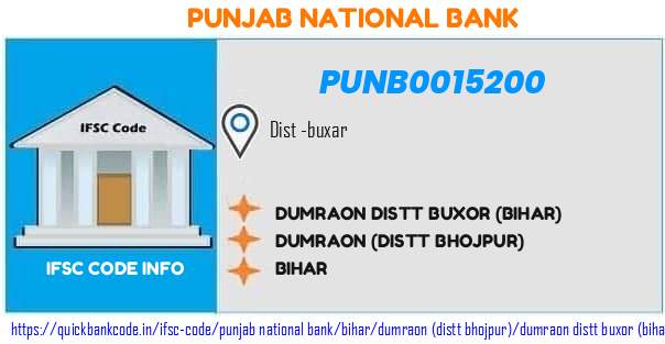 Punjab National Bank Dumraon Distt Buxor bihar PUNB0015200 IFSC Code