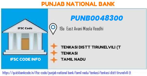 Punjab National Bank Tenkasi Distt Tirunelvili t PUNB0048300 IFSC Code