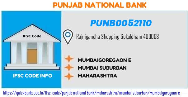 PUNB0052110 Punjab National Bank. MUMBAIGOREGAON E