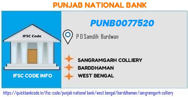 Punjab National Bank Sangramgarh Colliery PUNB0077520 IFSC Code