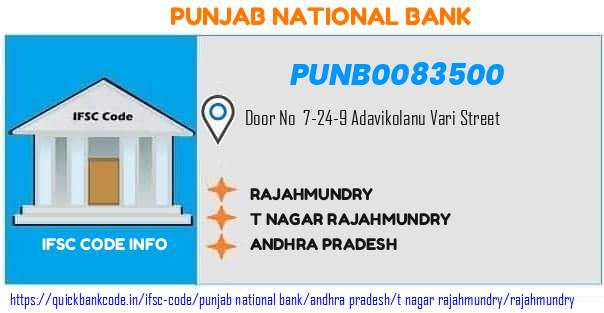 Punjab National Bank Rajahmundry PUNB0083500 IFSC Code