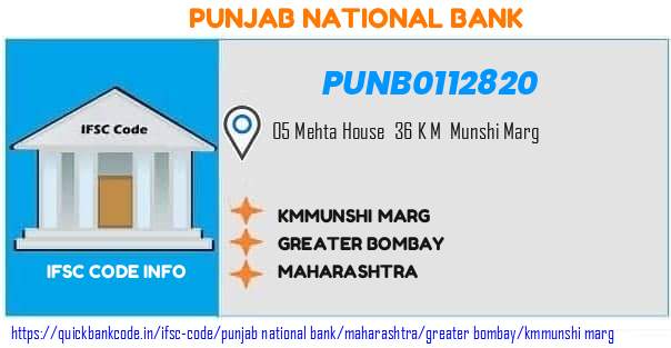 Punjab National Bank Kmmunshi Marg PUNB0112820 IFSC Code