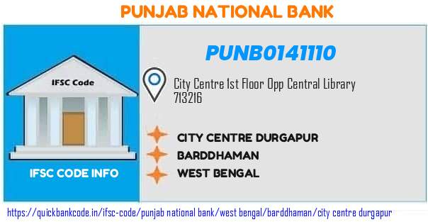 Punjab National Bank City Centre Durgapur PUNB0141110 IFSC Code