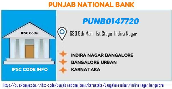 Punjab National Bank Indira Nagar Bangalore PUNB0147720 IFSC Code