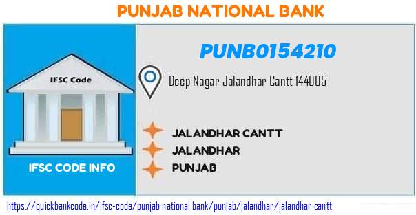 Punjab National Bank Jalandhar Cantt PUNB0154210 IFSC Code