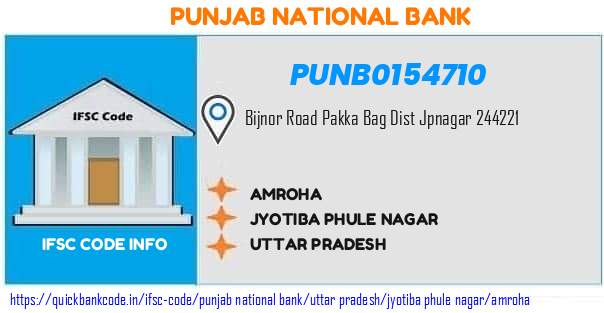 Punjab National Bank Amroha PUNB0154710 IFSC Code