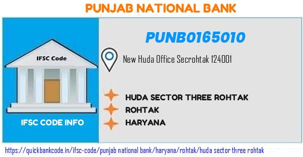 Punjab National Bank Huda Sector Three Rohtak PUNB0165010 IFSC Code