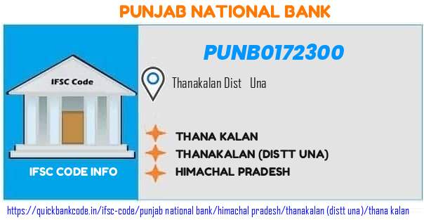 Punjab National Bank Thana Kalan PUNB0172300 IFSC Code