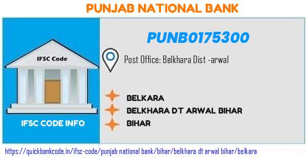 Punjab National Bank Belkara PUNB0175300 IFSC Code