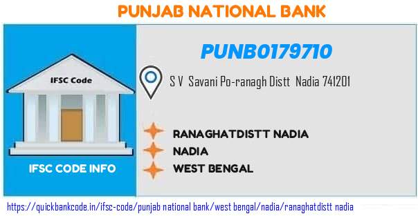 Punjab National Bank Ranaghatdistt Nadia PUNB0179710 IFSC Code