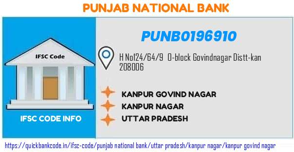 Punjab National Bank Kanpur Govind Nagar PUNB0196910 IFSC Code