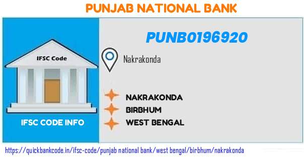 Punjab National Bank Nakrakonda PUNB0196920 IFSC Code