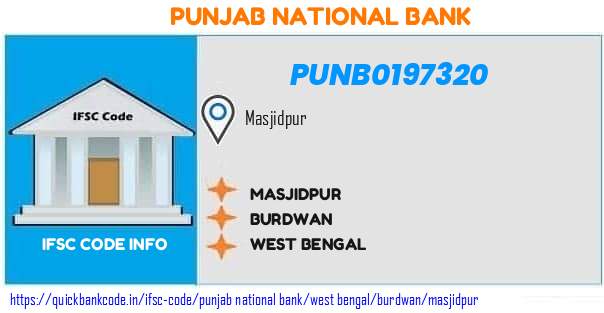 Punjab National Bank Masjidpur PUNB0197320 IFSC Code