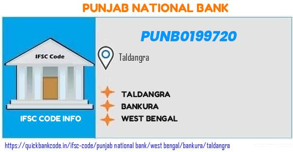 Punjab National Bank Taldangra PUNB0199720 IFSC Code