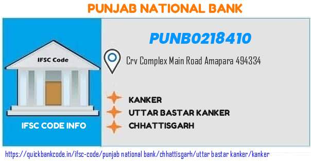 Punjab National Bank Kanker PUNB0218410 IFSC Code