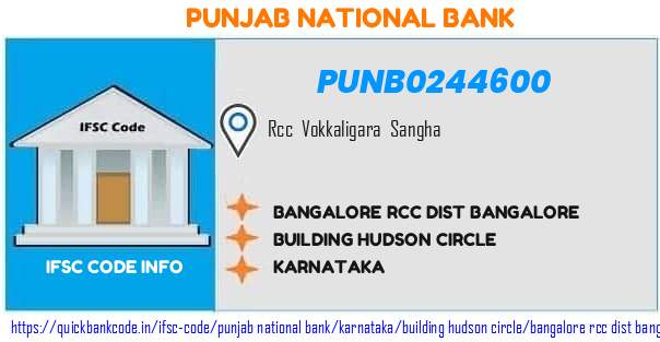 Punjab National Bank Bangalore Rcc Dist Bangalore PUNB0244600 IFSC Code