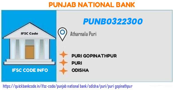 Punjab National Bank Puri Gopinathpur PUNB0322300 IFSC Code