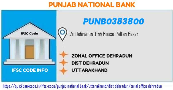 Punjab National Bank Zonal Office Dehradun PUNB0383800 IFSC Code