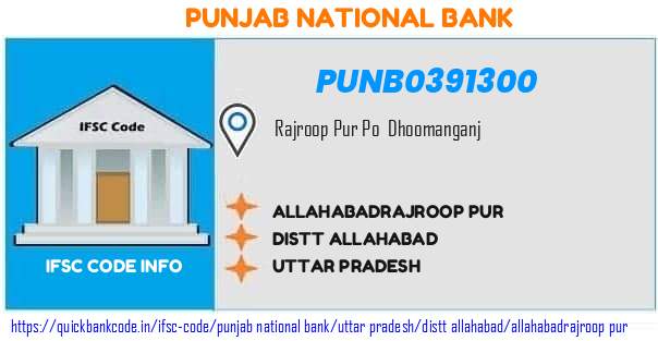 Punjab National Bank Allahabadrajroop Pur PUNB0391300 IFSC Code