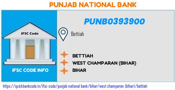Punjab National Bank Bettiah PUNB0393900 IFSC Code