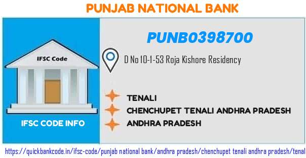 Punjab National Bank Tenali PUNB0398700 IFSC Code