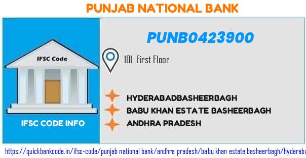 PUNB0423900 Punjab National Bank. HYDERABAD,BASHEERBAGH