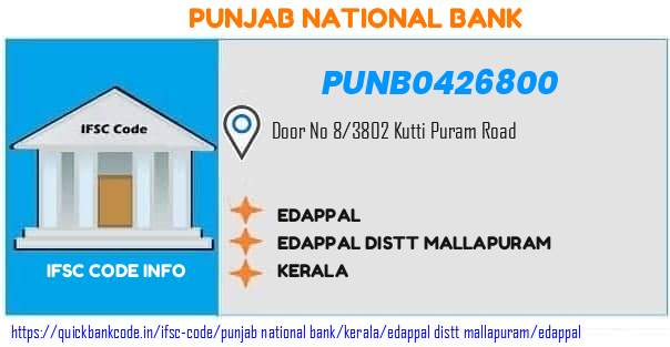 Punjab National Bank Edappal PUNB0426800 IFSC Code