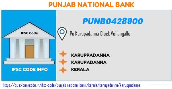 Punjab National Bank Karuppadanna PUNB0428900 IFSC Code