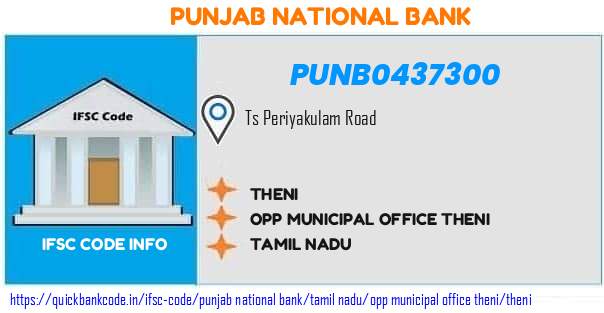 Punjab National Bank Theni PUNB0437300 IFSC Code