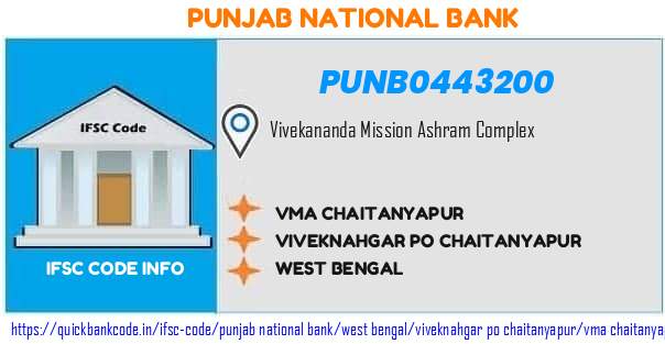 Punjab National Bank Vma Chaitanyapur PUNB0443200 IFSC Code