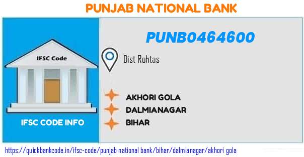 Punjab National Bank Akhori Gola PUNB0464600 IFSC Code